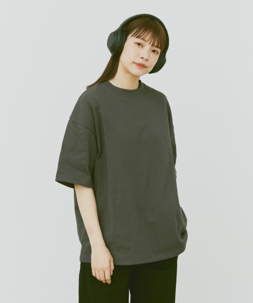 flaner（フラネ）の「Loose half sleeve tee/ルーズハーフスリーブT（Tシャツ/カットソー・レディース・グレー/チャコールグレー/ホワイト・MEDIUM/LARGE）」の14枚目の写真