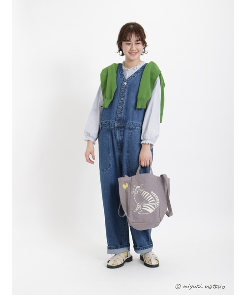 Samansa Mos2（サマンサ モスモス）の「【miyuki matsuo × SamansaMos2】カーディガン（カーディガン/ボレロ・レディース・チャコール/キナリ/ピンク/グリーン・ﾌﾘ-）」の10枚目の写真