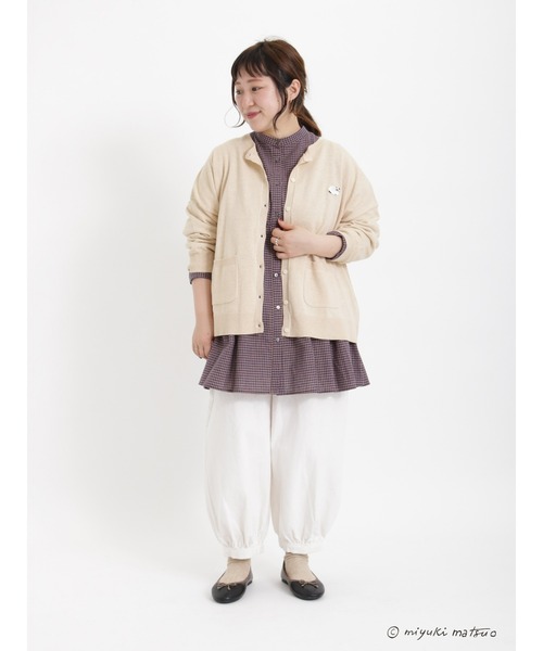 Samansa Mos2（サマンサ モスモス）の「【miyuki matsuo × SamansaMos2】カーディガン（カーディガン/ボレロ・レディース・チャコール/キナリ/ピンク/グリーン・ﾌﾘ-）」の16枚目の写真