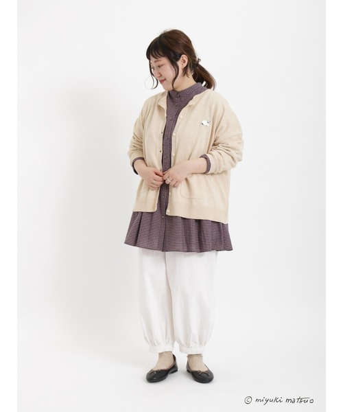 Samansa Mos2（サマンサ モスモス）の「【miyuki matsuo × SamansaMos2】カーディガン（カーディガン/ボレロ・レディース・チャコール/キナリ/ピンク/グリーン・ﾌﾘ-）」の15枚目の写真