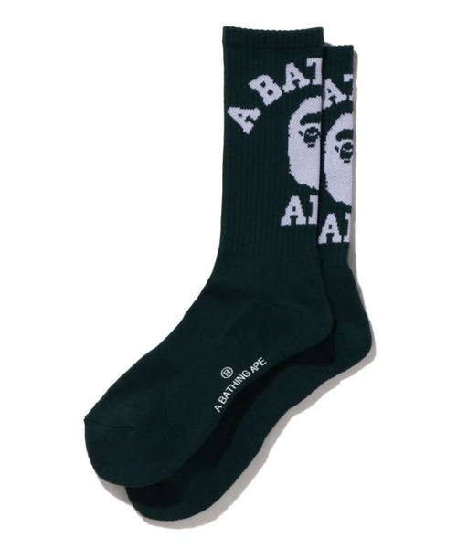 A BATHING APE(アベイシングエイプ)の「BAPE COLLEGE SOCKS M(ソックス/靴下・メンズ・ホワイト/ブラック/ベージュ/ブルー/グリーン/パープル・LARGE/MEDIUM)」の5枚目の写真