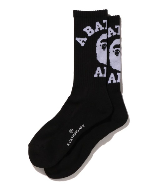 A BATHING APE(アベイシングエイプ)の「BAPE COLLEGE SOCKS M(ソックス/靴下・メンズ・ホワイト/ブラック/ベージュ/ブルー/グリーン/パープル・LARGE/MEDIUM)」の3枚目の写真