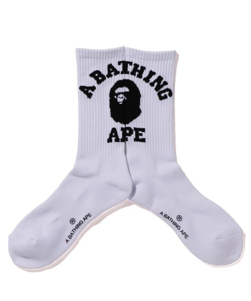 A BATHING APE(アベイシングエイプ)の「BAPE COLLEGE SOCKS M(ソックス/靴下・メンズ・ホワイト/ブラック/ベージュ/ブルー/グリーン/パープル・LARGE/MEDIUM)」の7枚目の写真