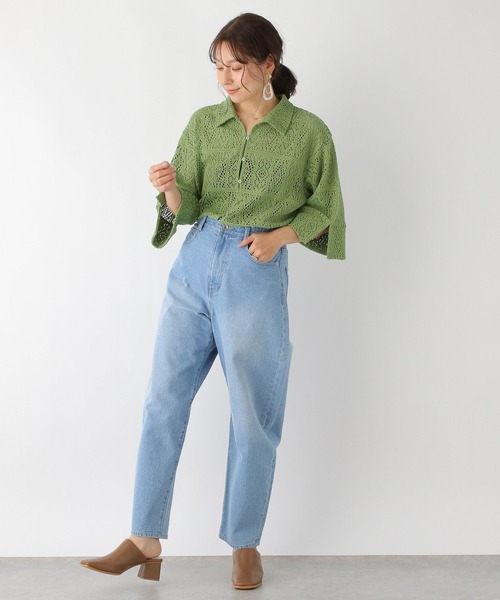 LEPSIM(レプシィム)の「ソウレース5分袖シャツ 182930(Tシャツ/カットソー・レディース・グリーン/ブラック/オフホワイト・FREE)」の11枚目の写真
