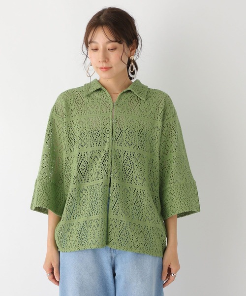LEPSIM(レプシィム)の「ソウレース5分袖シャツ 182930(Tシャツ/カットソー・レディース・グリーン/ブラック/オフホワイト・FREE)」の12枚目の写真