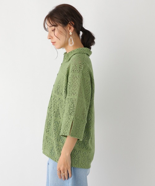 LEPSIM(レプシィム)の「ソウレース5分袖シャツ 182930(Tシャツ/カットソー・レディース・グリーン/ブラック/オフホワイト・FREE)」の13枚目の写真
