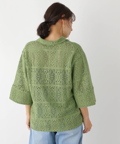 LEPSIM(レプシィム)の「ソウレース5分袖シャツ 182930(Tシャツ/カットソー・レディース・グリーン/ブラック/オフホワイト・FREE)」の14枚目の写真