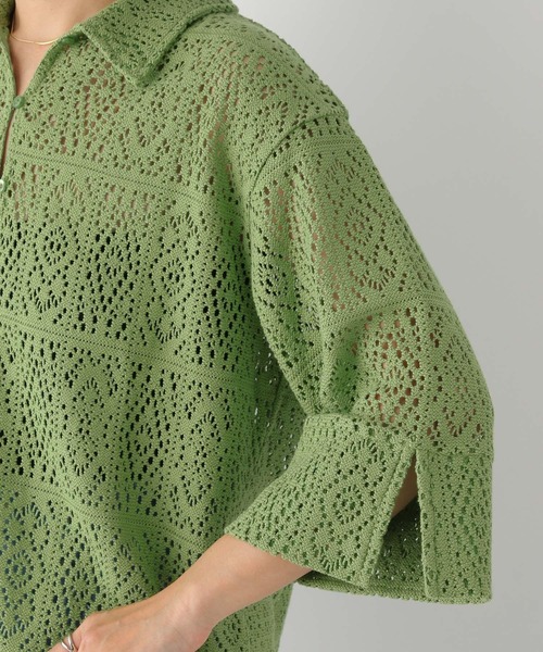 LEPSIM(レプシィム)の「ソウレース5分袖シャツ 182930(Tシャツ/カットソー・レディース・グリーン/ブラック/オフホワイト・FREE)」の16枚目の写真