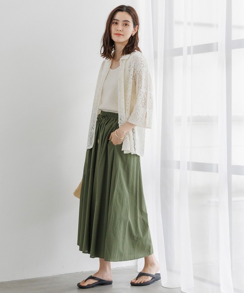 LEPSIM(レプシィム)の「ソウレース5分袖シャツ 182930(Tシャツ/カットソー・レディース・グリーン/ブラック/オフホワイト・FREE)」の5枚目の写真