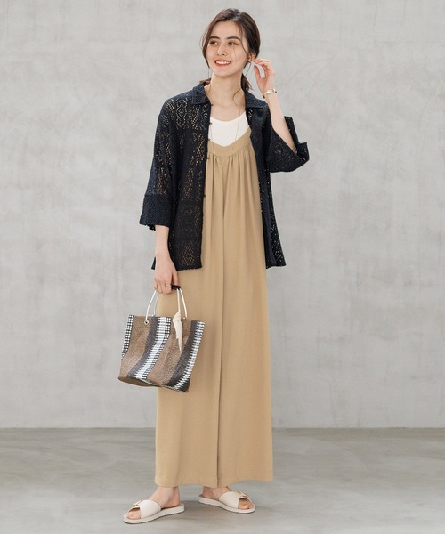 LEPSIM(レプシィム)の「ソウレース5分袖シャツ 182930(Tシャツ/カットソー・レディース・グリーン/ブラック/オフホワイト・FREE)」の9枚目の写真