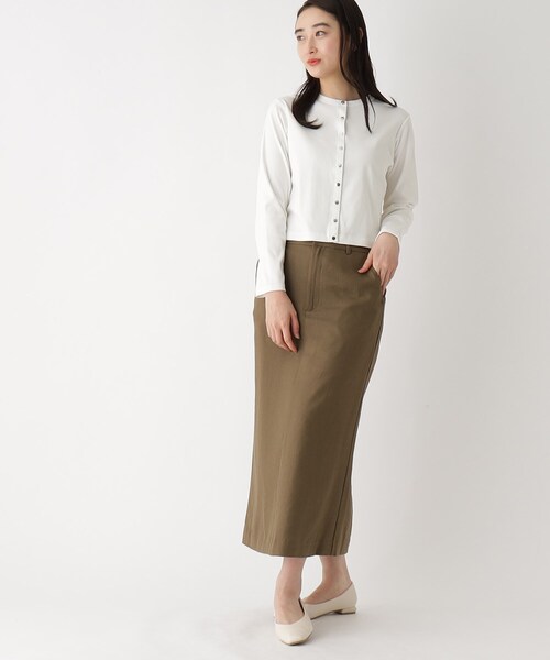 OPAQUE.CLIP（オペークドットクリップ）の「◆【大草直子さんコラボ】スナップボタンカーディガン（カーディガン/ボレロ・レディース・ブラック/ベビーピンク/ホワイト系その他3/ホワイト系・38/40）」の11枚目の写真