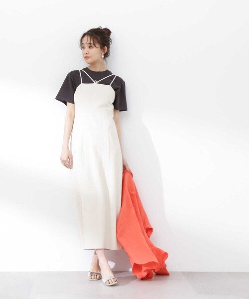 N.(N. Natural Beauty Basic)(エヌエヌナチュラルビューティーベーシック)の「バックプリントロゴTシャツ(Tシャツ/カットソー・レディース・グレー/ホワイト/ネイビー・MEDIUM)」の8枚目の写真