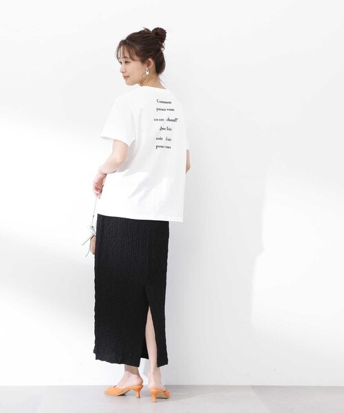 N.(N. Natural Beauty Basic)(エヌエヌナチュラルビューティーベーシック)の「バックプリントロゴTシャツ(Tシャツ/カットソー・レディース・グレー/ホワイト/ネイビー・MEDIUM)」の16枚目の写真