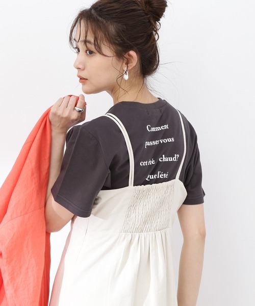 N.(N. Natural Beauty Basic)(エヌエヌナチュラルビューティーベーシック)の「バックプリントロゴTシャツ(Tシャツ/カットソー・レディース・グレー/ホワイト/ネイビー・MEDIUM)」の3枚目の写真