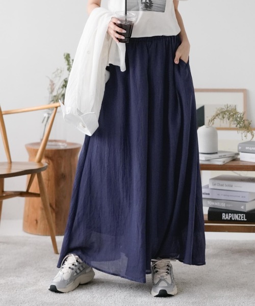 KOBE LETTUCE（コウベレタス）の「イージーケアコットン混ガーゼドレープパンツ（その他パンツ・レディース・チャコール/ネイビー/ブラック/ピンク/グレイッシュベージュ/ブルー/モカ/ラベンダー/ミント/ロイヤルブルー/ブラウン/ピンク系/レッド・1/2）」の8枚目の写真