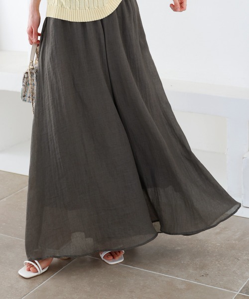 KOBE LETTUCE（コウベレタス）の「イージーケアコットン混ガーゼドレープパンツ（その他パンツ・レディース・チャコール/ネイビー/ブラック/ピンク/グレイッシュベージュ/ブルー/モカ/ラベンダー/ミント/ロイヤルブルー/ブラウン/ピンク系/レッド・1/2）」の3枚目の写真