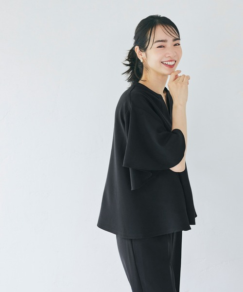 coca（coca）（コカ）の「セットアップ袖フレアブラウス（シャツ/ブラウス・レディース・ライトベージュ/ブラック・M/L）」の9枚目の写真