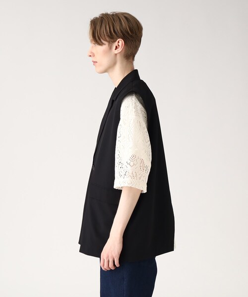 tk.TAKEO KIKUCHI（ティーケータケオキクチ）の「◆バックレイヤーベスト（ベスト・メンズ・ブラック/ナチュラル・88）」の5枚目の写真