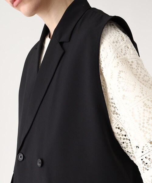 tk.TAKEO KIKUCHI（ティーケータケオキクチ）の「◆バックレイヤーベスト（ベスト・メンズ・ブラック/ナチュラル・88）」の8枚目の写真