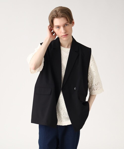 tk.TAKEO KIKUCHI（ティーケータケオキクチ）の「◆バックレイヤーベスト（ベスト・メンズ・ブラック/ナチュラル・88）」の21枚目の写真