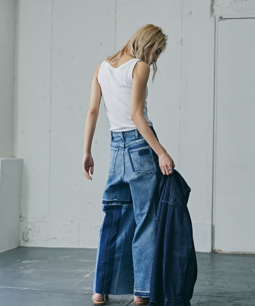 ROSE BUD（ローズバッド）の「リブタンクトップ（タンクトップ・レディース・ブルー/ブラック/ブラウン/ホワイト・FREE）」の6枚目の写真