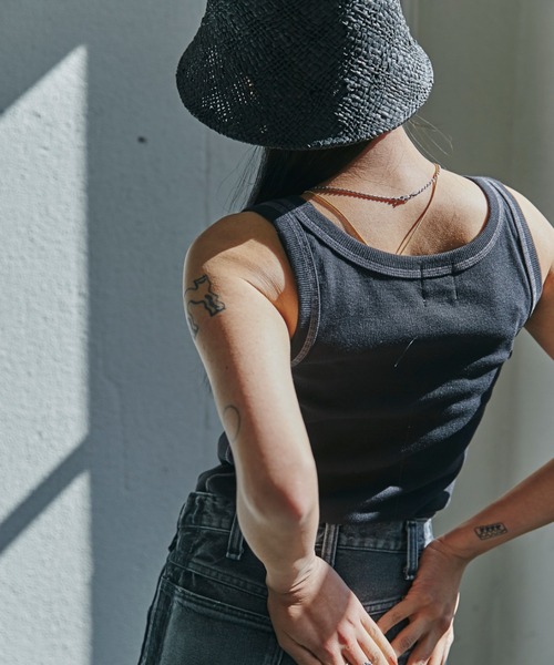 ROSE BUD（ローズバッド）の「リブタンクトップ（タンクトップ・レディース・ブルー/ブラック/ブラウン/ホワイト・FREE）」の12枚目の写真