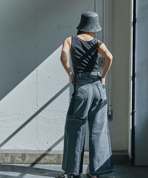 ROSE BUD（ローズバッド）の「リブタンクトップ（タンクトップ・レディース・ブルー/ブラック/ブラウン/ホワイト・FREE）」の9枚目の写真