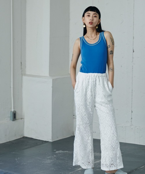 ROSE BUD（ローズバッド）の「リブタンクトップ（タンクトップ・レディース・ブルー/ブラック/ブラウン/ホワイト・FREE）」の15枚目の写真