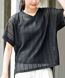 透かし編みゆるプルオーバー+タンクアンサンブル