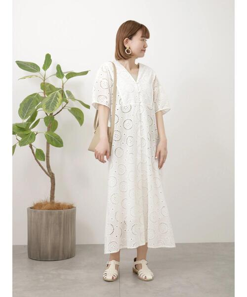 Lugnoncure（ルノンキュール）の「アイレットレースワンピース（ワンピース・レディース・ブラック/オフホワイト/オレンジ・F）」の10枚目の写真