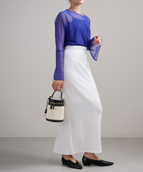 sakishimatokyo（サキシマトーキョー）の「スリットスリーブ シアートップス / カットソー/ブラウス（Tシャツ/カットソー・レディース・チャコール/グリーン/ブルー/ブラック/アイボリー/ダークブラウン/レッド系その他/パープル/スミクロ・FREE）」の14枚目の写真