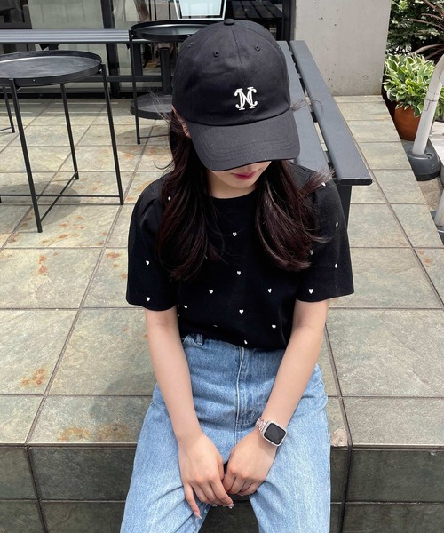 one after another NICE CLAUP（ワンアフターアナザーナイスクラップ）の「ロゴ刺繍キャップ（キャップ・レディース・ブラック/ピンク/アイボリー・FREE）」の8枚目の写真