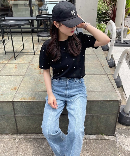 one after another NICE CLAUP（ワンアフターアナザーナイスクラップ）の「ロゴ刺繍キャップ（キャップ・レディース・ブラック/ピンク/アイボリー・FREE）」の7枚目の写真