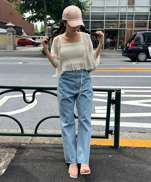 one after another NICE CLAUP（ワンアフターアナザーナイスクラップ）の「ロゴ刺繍キャップ（キャップ・レディース・ブラック/ピンク/アイボリー・FREE）」の11枚目の写真