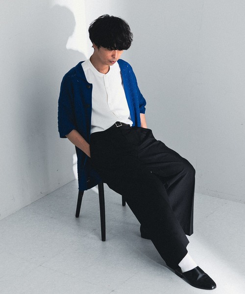 SENSE OF PLACE by URBAN RESEARCH（センスオブプレイスバイアーバンリサーチ）の「『わたべ×SOP』ダブルタックフレアワイドスラックス（スラックス・メンズ・ブラック/グレー/オレンジ・MEDIUM/LARGE）」の2枚目の写真