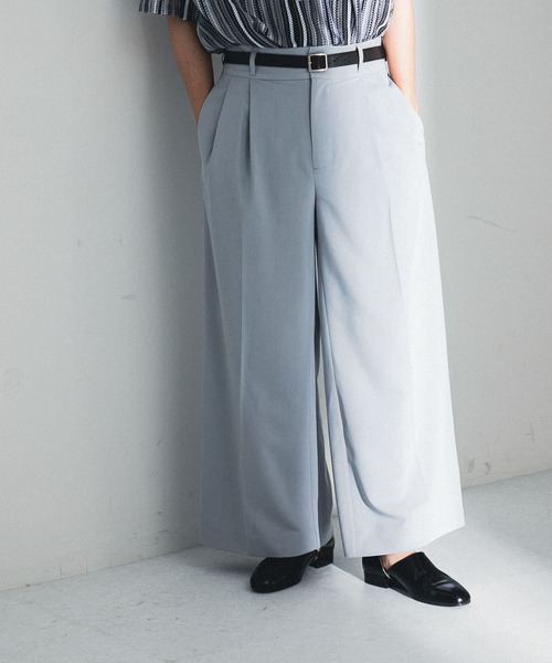 SENSE OF PLACE by URBAN RESEARCH（センスオブプレイスバイアーバンリサーチ）の「『わたべ×SOP』ダブルタックフレアワイドスラックス（スラックス・メンズ・ブラック/グレー/オレンジ・MEDIUM/LARGE）」の18枚目の写真