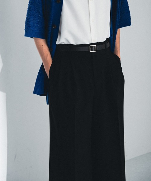 SENSE OF PLACE by URBAN RESEARCH（センスオブプレイスバイアーバンリサーチ）の「『わたべ×SOP』ダブルタックフレアワイドスラックス（スラックス・メンズ・ブラック/グレー/オレンジ・MEDIUM/LARGE）」の19枚目の写真