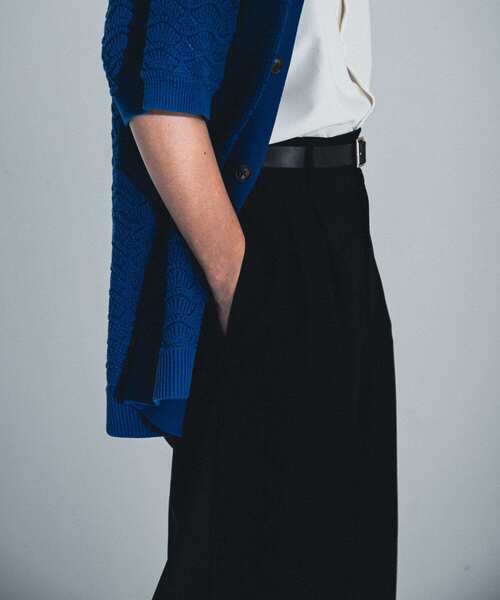 SENSE OF PLACE by URBAN RESEARCH（センスオブプレイスバイアーバンリサーチ）の「『わたべ×SOP』ダブルタックフレアワイドスラックス（スラックス・メンズ・ブラック/グレー/オレンジ・MEDIUM/LARGE）」の5枚目の写真