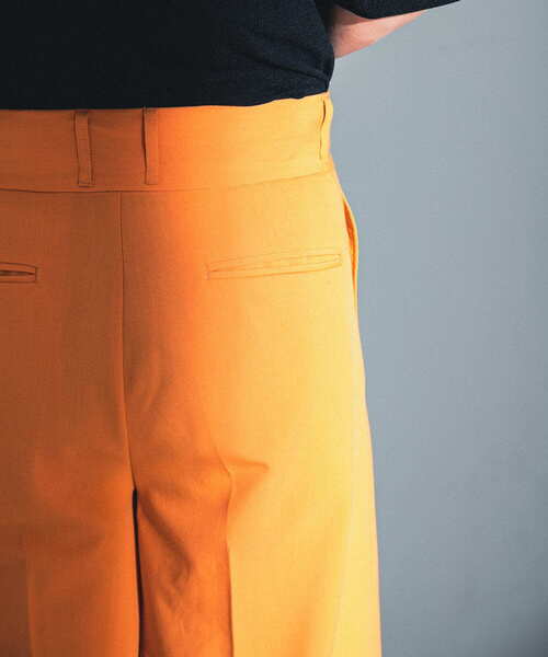 SENSE OF PLACE by URBAN RESEARCH（センスオブプレイスバイアーバンリサーチ）の「『わたべ×SOP』ダブルタックフレアワイドスラックス（スラックス・メンズ・ブラック/グレー/オレンジ・MEDIUM/LARGE）」の12枚目の写真