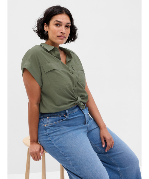 GAP（ギャップ）の「ユーティリティシャツ（シャツ/ブラウス・レディース・ブラウン/ブラック/ホワイト/グリーン・L/XS/S/M/XXS）」の10枚目の写真