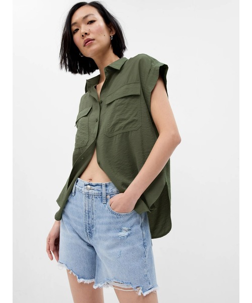 GAP（ギャップ）の「ユーティリティシャツ（シャツ/ブラウス・レディース・ブラウン/ブラック/ホワイト/グリーン・L/XS/S/M/XXS）」の4枚目の写真