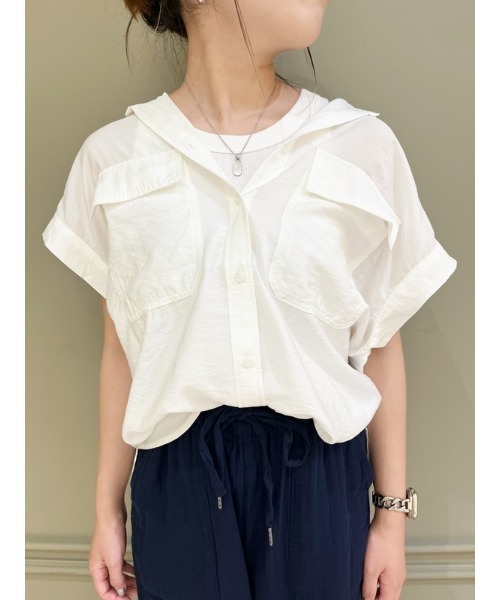 GAP（ギャップ）の「ユーティリティシャツ（シャツ/ブラウス・レディース・ブラウン/ブラック/ホワイト/グリーン・L/XS/S/M/XXS）」の14枚目の写真