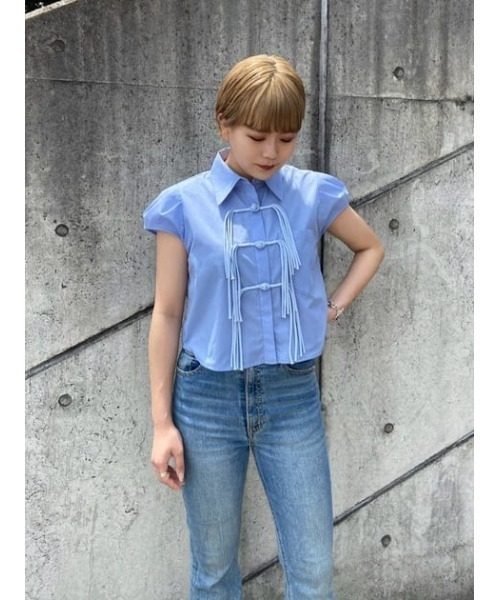 SLY（スライ）の「CHINA DETAIL WOVEN TOPS チャイナディティール