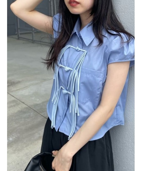 SLY（スライ）の「CHINA DETAIL WOVEN TOPS チャイナディティール 