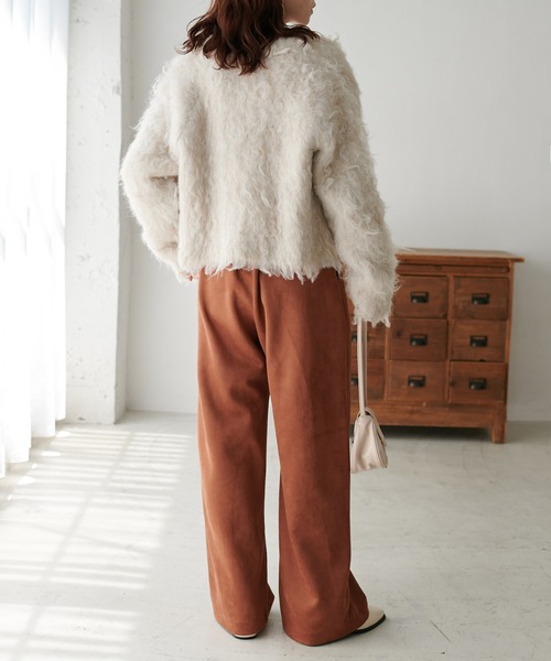 DISCOAT（ディスコート）の「スエードライクワイドパンツ（その他パンツ・レディース・アイボリー/ブラウン系その他/ブルー・FREE）」の5枚目の写真