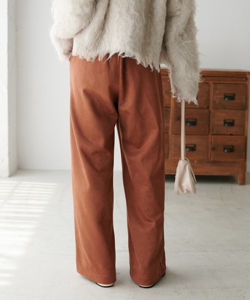 DISCOAT（ディスコート）の「スエードライクワイドパンツ（その他パンツ・レディース・アイボリー/ブラウン系その他/ブルー・FREE）」の9枚目の写真