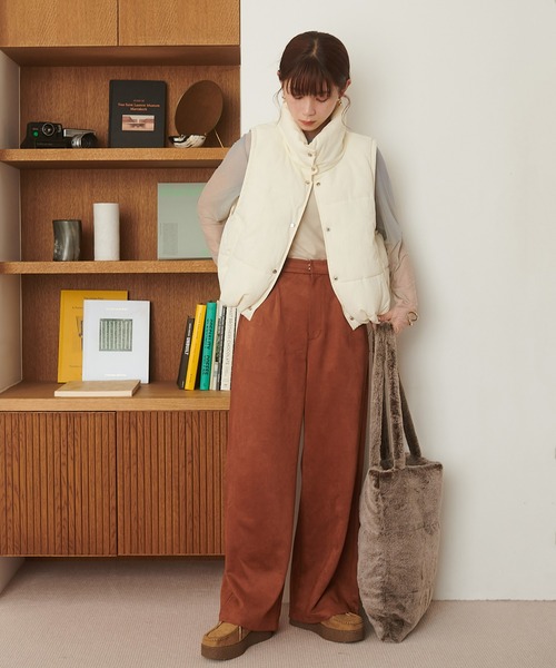 DISCOAT（ディスコート）の「スエードライクワイドパンツ（その他パンツ・レディース・アイボリー/ブラウン系その他/ブルー・FREE）」の13枚目の写真