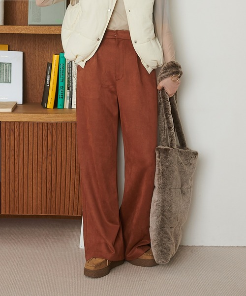 DISCOAT（ディスコート）の「スエードライクワイドパンツ（その他パンツ・レディース・アイボリー/ブラウン系その他/ブルー・FREE）」の16枚目の写真