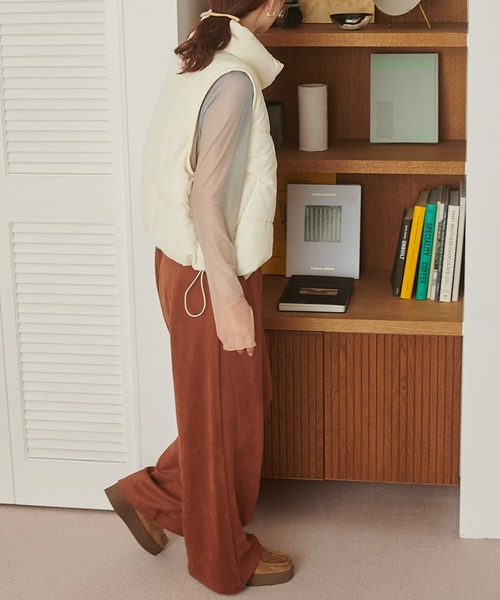 DISCOAT（ディスコート）の「スエードライクワイドパンツ（その他パンツ・レディース・アイボリー/ブラウン系その他/ブルー・FREE）」の14枚目の写真