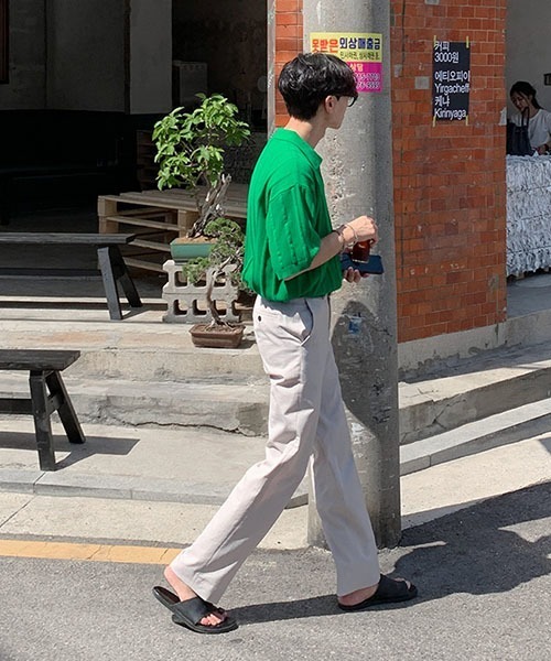 ASCLO(エジュクロ)の「ASCLO Rough Vertical Collar Knit(ニット/セーター・メンズ・ブラック/グリーン/アイボリー・FREE)」の5枚目の写真